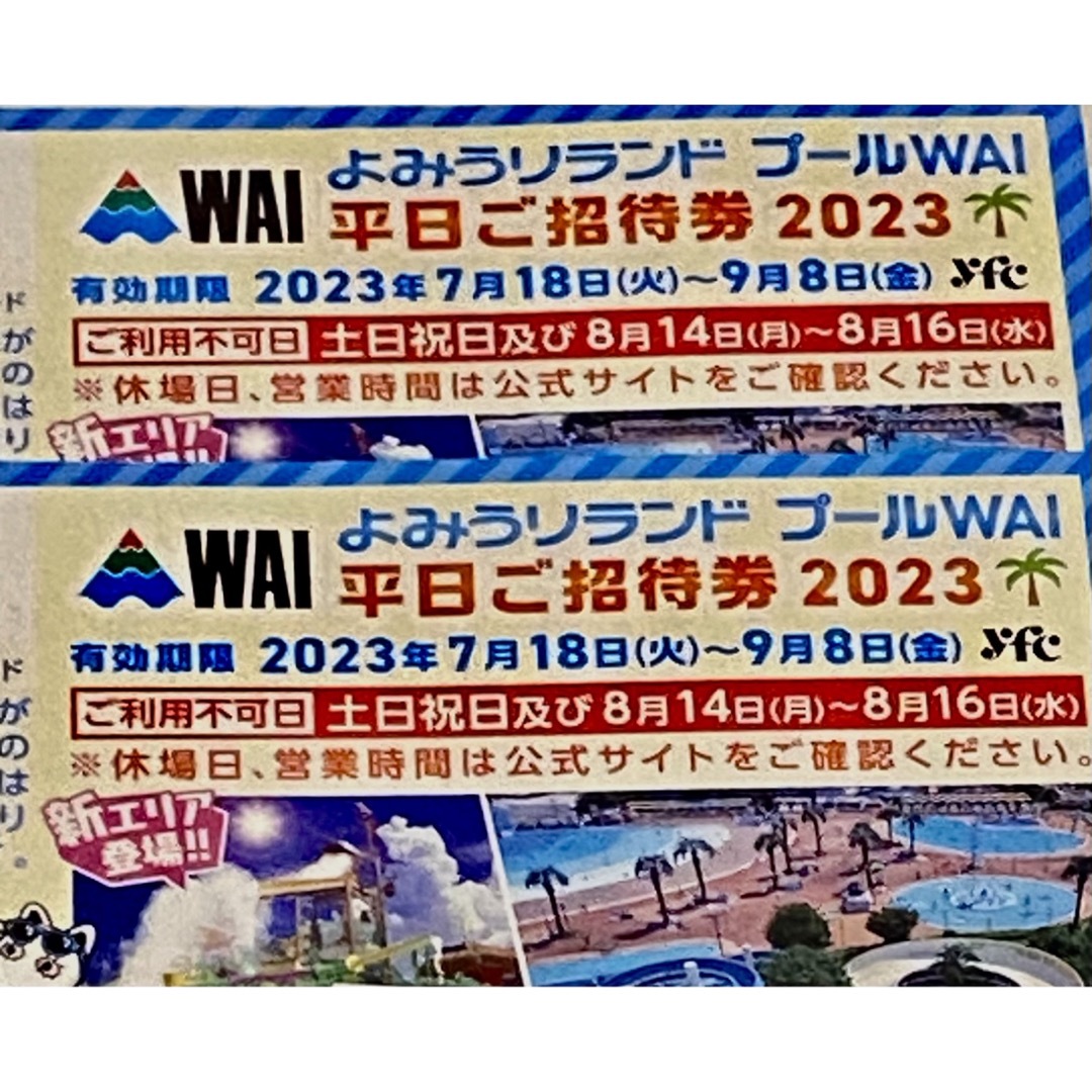 公式通販 よみうりランド プール WAI 平日招待券 新エリア NiziU よみうりランド プールWAI 平日ご招待券