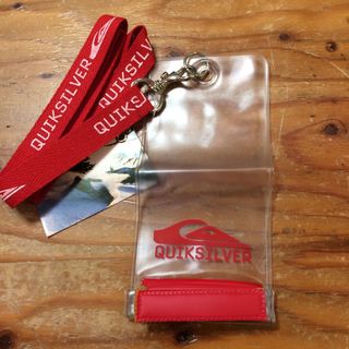 クイックシルバー(QUIKSILVER)の新品★QUIKSILVER★ネックストラップ【パスケース付き】RED(その他)