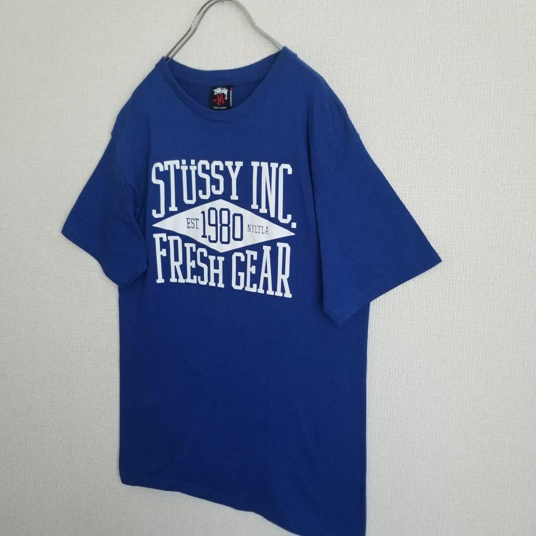 STUSSY(ステューシー)のOLD　stussy ステューシー FRESH GEAR　Tシャツ　ブルー　M メンズのトップス(Tシャツ/カットソー(半袖/袖なし))の商品写真