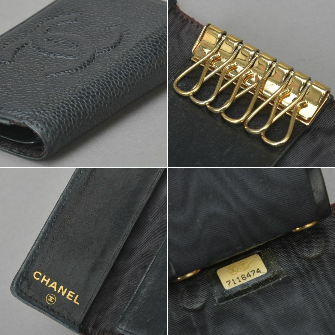 CHANEL シャネル ココマーク 6連キーケース キャビアスキン レザー