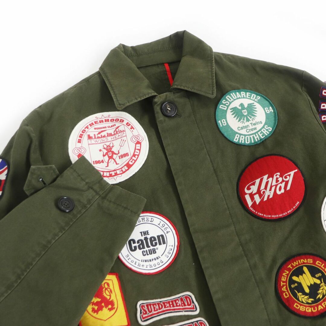 DSQUARED2 ディースクエアード ワッペン ミリタリージャケット カーキ-