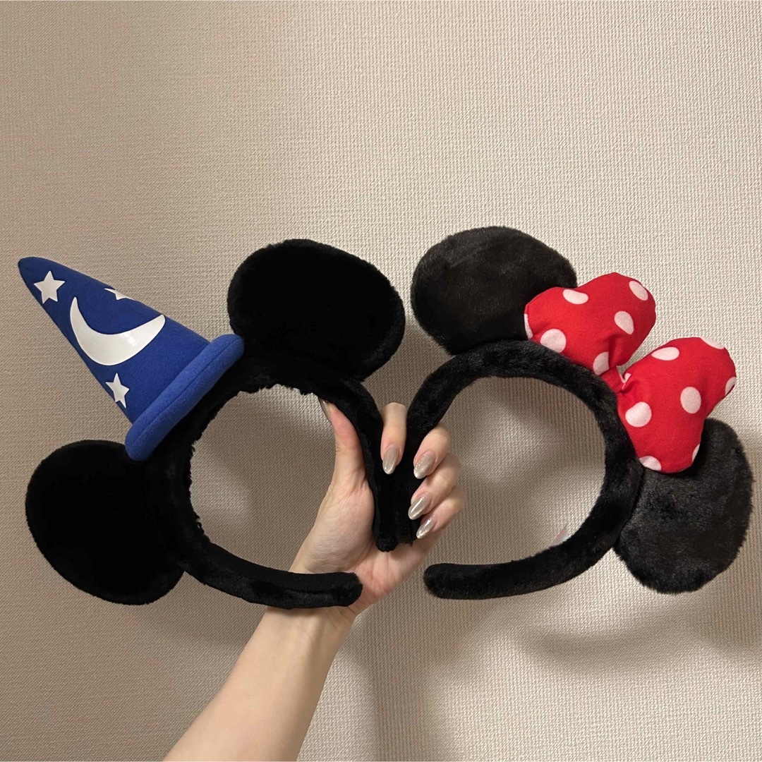 Disney(ディズニー)のミッキー、ミニーカチューシャセット エンタメ/ホビーのおもちゃ/ぬいぐるみ(キャラクターグッズ)の商品写真