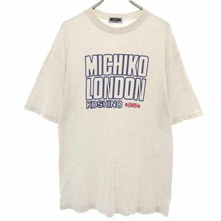 ミチコロンドン プリント 半袖 Tシャツ L グレー系 MICHIKO LONDON ロゴ Michiko Koshino メンズ 【中古】  【230714】 メール便可