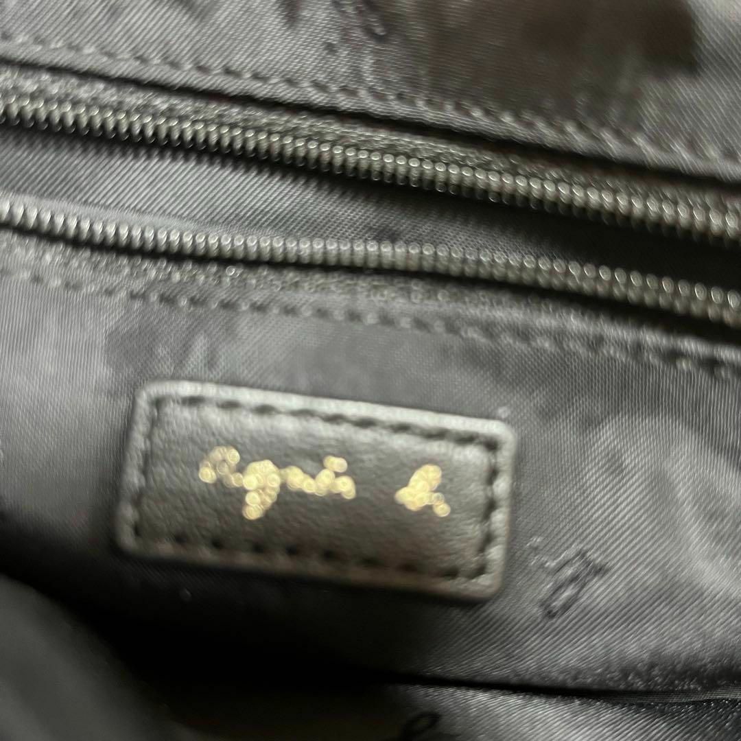 agnes b.(アニエスベー)の美品✨アニエスベー ショルダーバッグ ロゴ金具 ターンロック レザー  ブラック レディースのバッグ(ショルダーバッグ)の商品写真