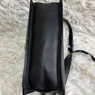 美品 アニエスベー ショルダーバッグ 2way ロゴ金具 レザー ブラック