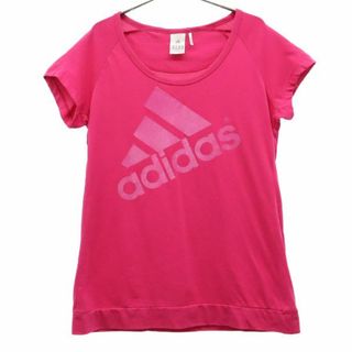 アディダス(adidas)のアディダス プリント 半袖 Tシャツ OT ピンク adidas ロゴ レディース 【中古】  【230714】(Tシャツ(半袖/袖なし))