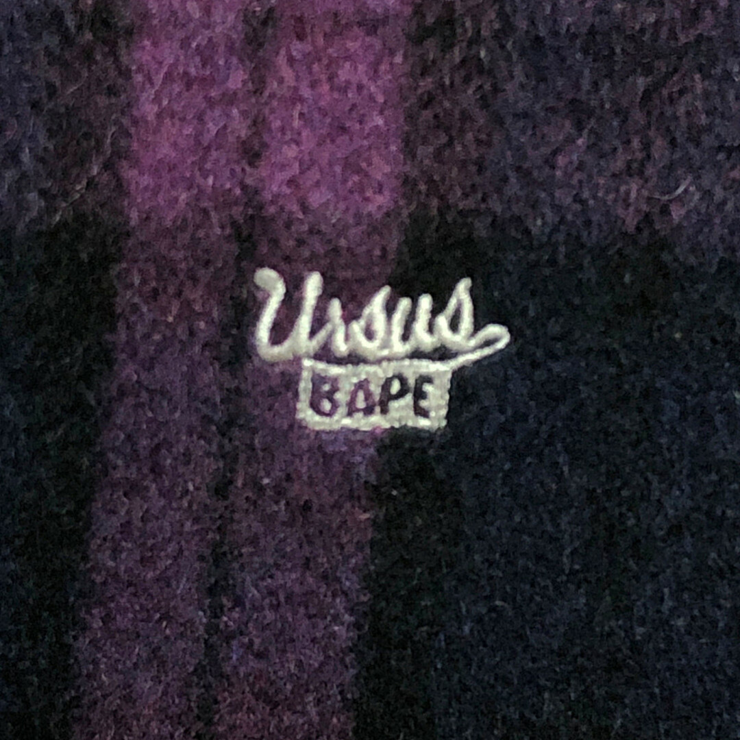 URSUS BAPE アーサスベイプ ウールチェック シャツ 厚手 長袖 URSUS BAPE アーサスベイプ ウールチェック シャツ 厚手 長袖