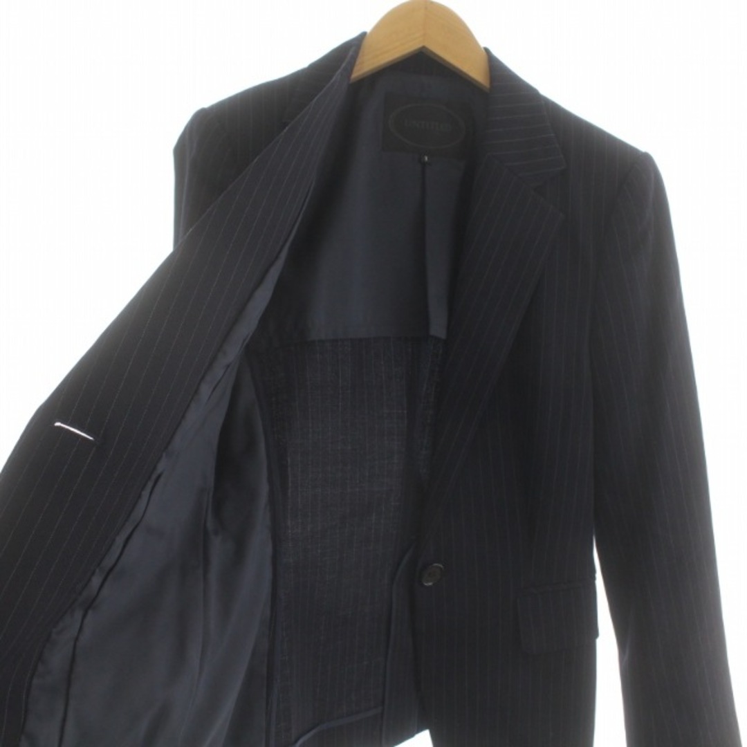 UNTITLED(アンタイトル)のアンタイトル スーツ テーラードジャケット パンツ ストライプ 1 0 紺 レディースのフォーマル/ドレス(スーツ)の商品写真