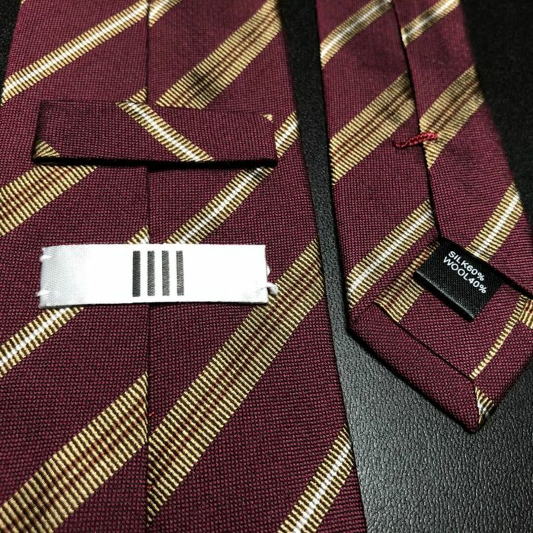 KONAKA(コナカ)のスーツセレクト レジメンタル ワインレッド ネクタイ ウール B103-P15 メンズのファッション小物(ネクタイ)の商品写真