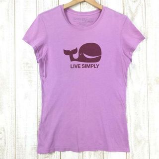 パタゴニア(patagonia)のWOMENs S  パタゴニア ウィメンズ Live Simply ホエール オーガニックコットン Tシャツ PATAGONIA パープル系(その他)