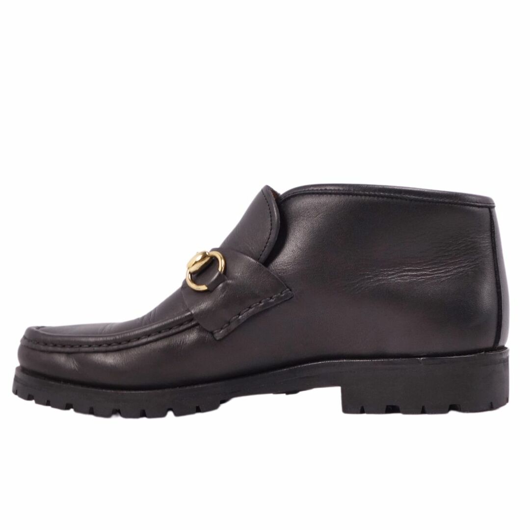 美品 Vintage グッチ GUCCI ブーツ ショートブーツ チャッカブーツ ホースビット カーフレザー シューズ レディース 38(25cm相当) ブラック