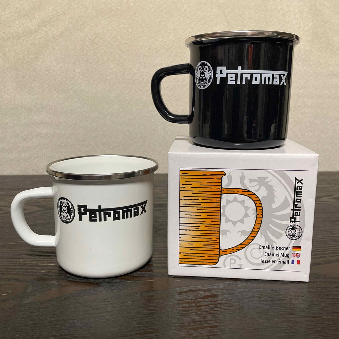 Petromax(ペトロマックス)のPETROMAX(ペトロマックス) エナメルマグ　ブラック　ホワイト スポーツ/アウトドアのアウトドア(食器)の商品写真