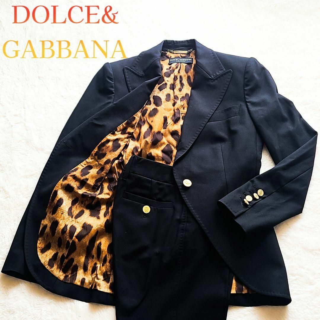 DOLCE&GABBANA(ドルチェアンドガッバーナ)の【美品】 ドルチェ&ガッバーナ パンツスーツ レオパード 金ボタン 38 レディースのフォーマル/ドレス(スーツ)の商品写真