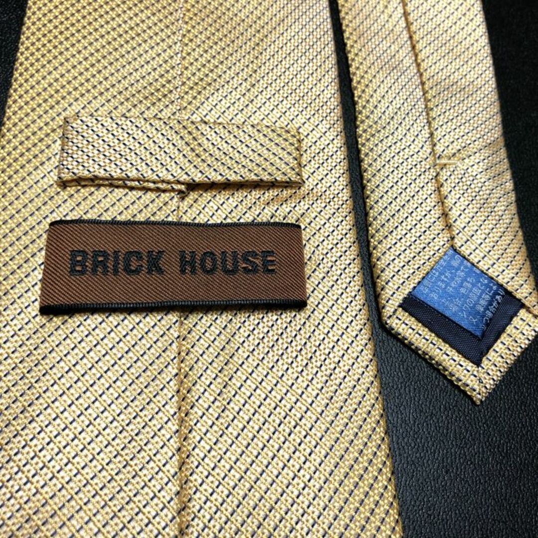 shirts(シャツ)のブリックハウス チェック イエロー ネクタイ B103-Q10 メンズのファッション小物(ネクタイ)の商品写真