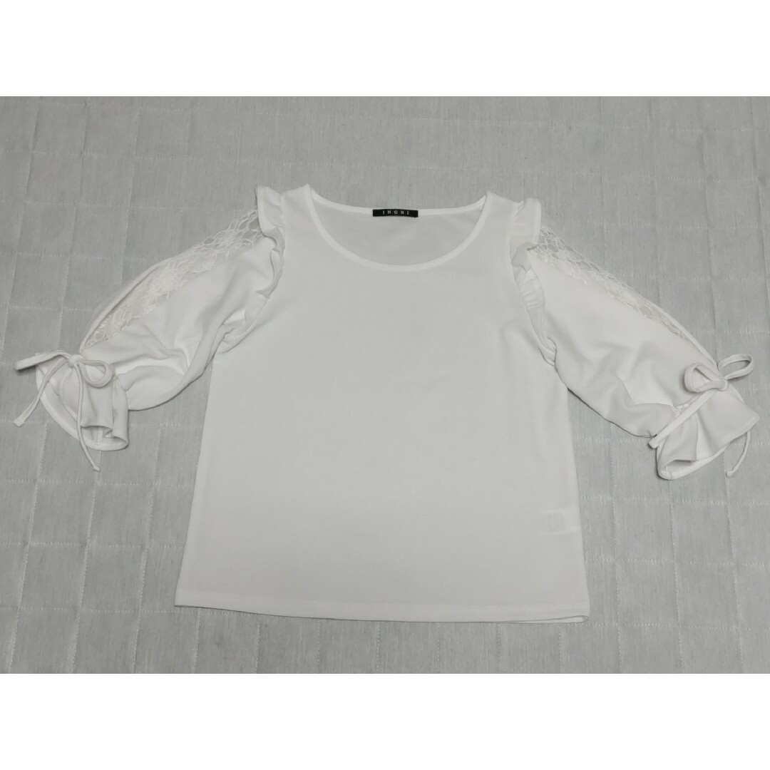 INGNI(イング)のくみりん様専用 INGNI 7分袖レーストップス 白 イング レディースのトップス(Tシャツ(長袖/七分))の商品写真