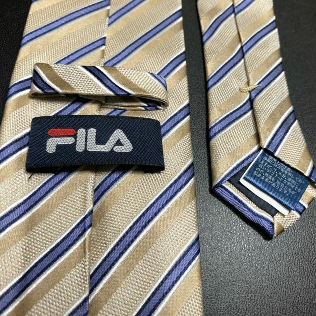 FILA(フィラ)のフィラ レジメンタル ライトブラウン ネクタイ B103-R05 メンズのファッション小物(ネクタイ)の商品写真