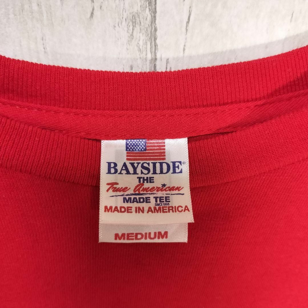 BAY SIDE(ベイサイド)のBAYSIDE　USA製　tシャツ　アメカジスタイル　USA古着 赤 メンズのトップス(Tシャツ/カットソー(半袖/袖なし))の商品写真