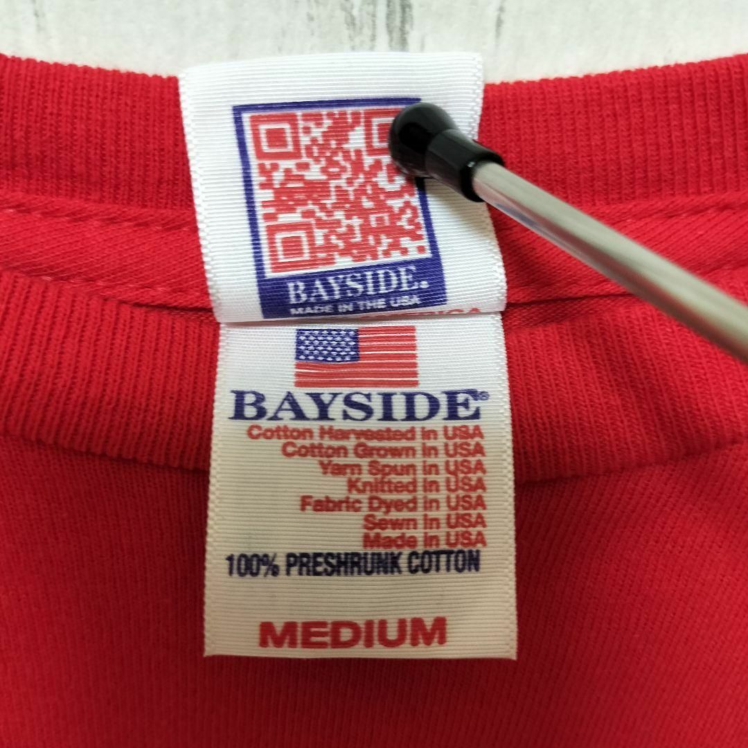 BAY SIDE(ベイサイド)のBAYSIDE　USA製　tシャツ　アメカジスタイル　USA古着 赤 メンズのトップス(Tシャツ/カットソー(半袖/袖なし))の商品写真