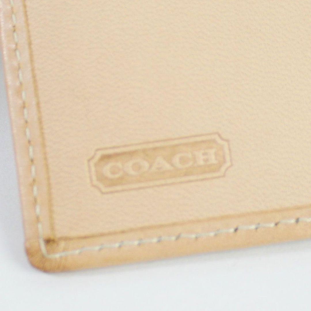 COACH(コーチ)のコーチ 二つ折り 財布 キャンバス レザー ベージュ 中古Aランク COACH レディースのファッション小物(財布)の商品写真