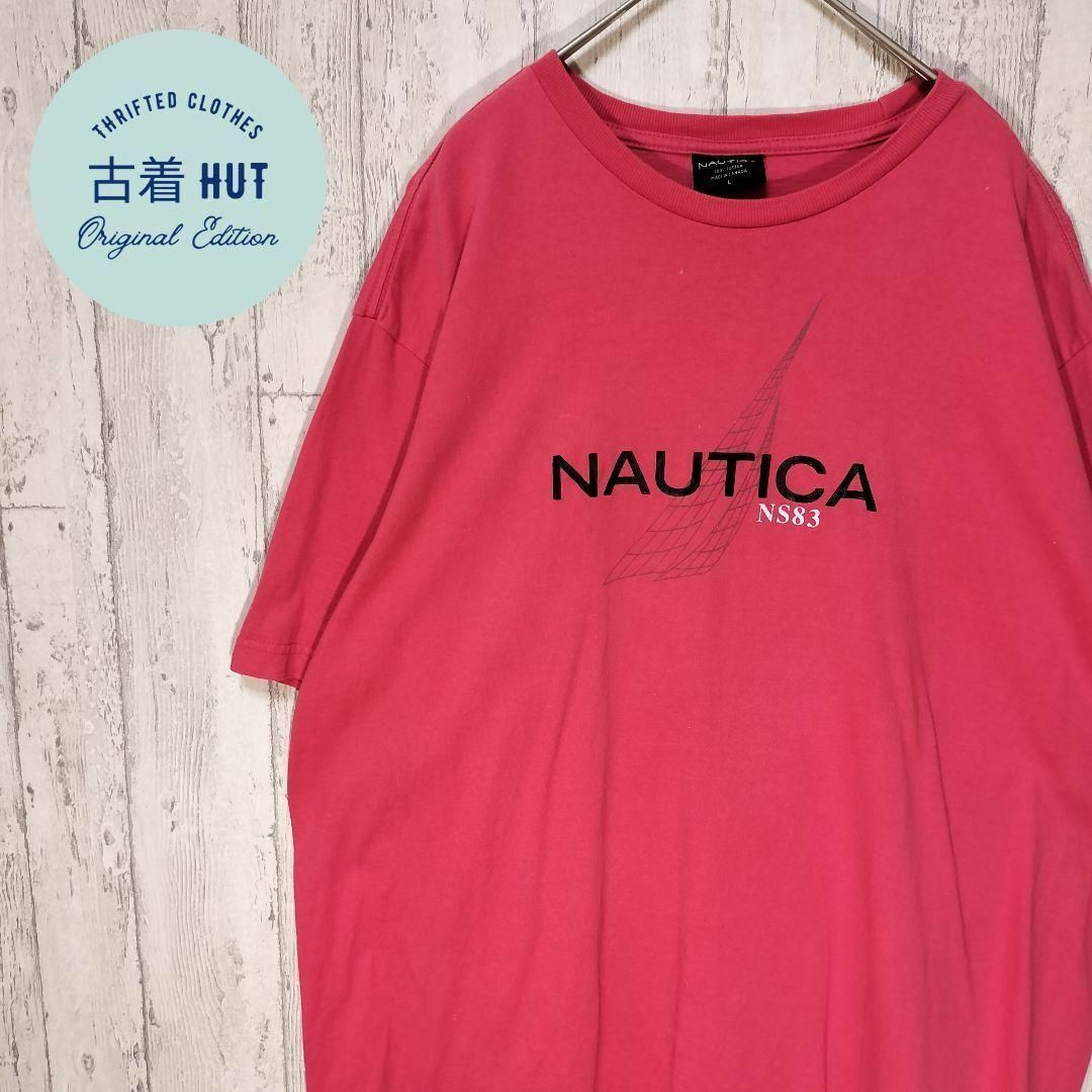 NAUTICA(ノーティカ)のノーティカ　センターロゴ　Tシャツ オーバーサイズ　レッド　古着 メンズのトップス(Tシャツ/カットソー(半袖/袖なし))の商品写真