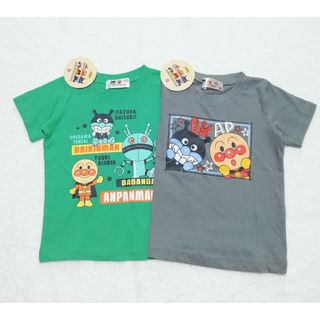 アンパンマン(アンパンマン)の新品　95cm　アンパンマン　男の子半袖Tシャツ2枚セット　だだんだんG×窓グレ(Tシャツ/カットソー)