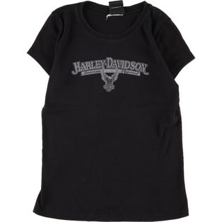 ハーレーダビッドソン(Harley Davidson)の古着 ハーレーダビッドソン Harley-Davidson 両面プリント モーターサイクル バイクTシャツ レディースS /eaa351753(Tシャツ(半袖/袖なし))