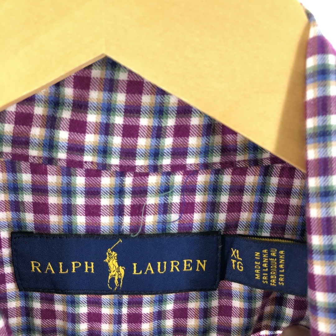 Ralph Lauren(ラルフローレン)の古着 ラルフローレン Ralph Lauren RALPH LAUREN チェック柄 長袖 ボタンダウン フランネルシャツ メンズXL /eaa354729 メンズのトップス(シャツ)の商品写真