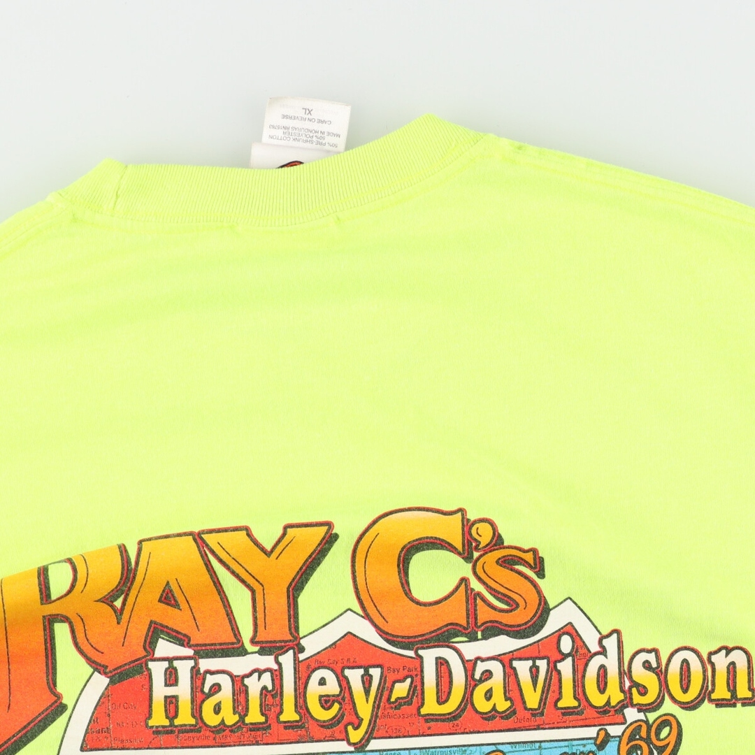Harley Davidson(ハーレーダビッドソン)の古着 ハーレーダビッドソン Harley-Davidson 両面プリント モーターサイクル バイクTシャツ メンズL /eaa351829 メンズのトップス(Tシャツ/カットソー(半袖/袖なし))の商品写真