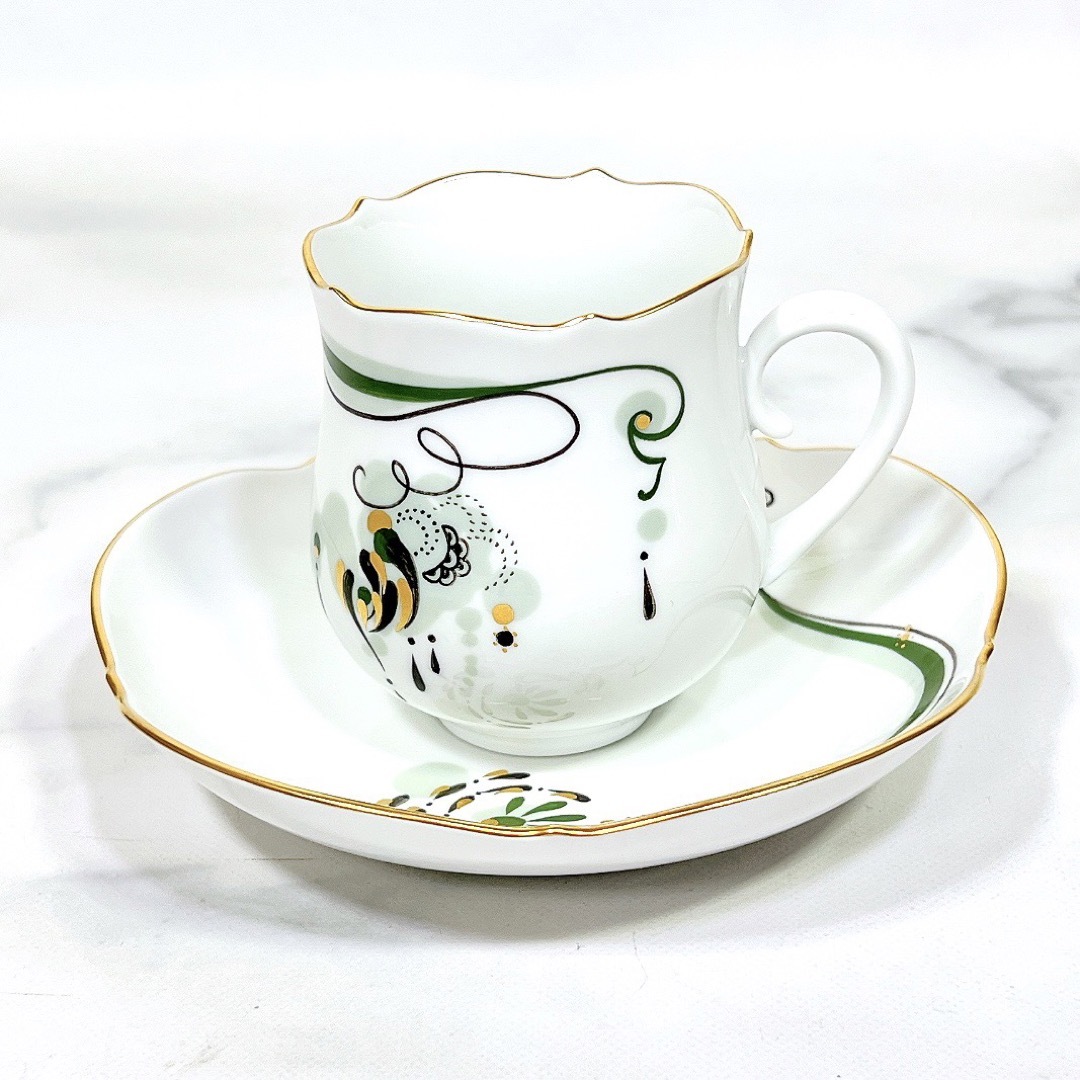 希少美品】マイセン エメラルド カップ ソーサー-