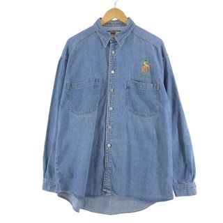 リーバイス(Levi's)の古着 リーバイス Levi's 刺繍入り 長袖 デニムシャツ メンズL /eaa351290(シャツ)