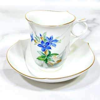 マイセン(MEISSEN)の【希少美品】マイセン アルペンフローラ リンドウ カップ ソーサー(グラス/カップ)