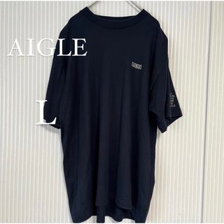 エーグル(AIGLE)の古着 AIGLE エーグル メンズ Tシャツ Lサイズ 紺色(Tシャツ/カットソー(半袖/袖なし))