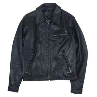 ショット(schott)のschott ショット レザージャケット 643 襟付き レザー シングル ライダース ジャケット ブラック系 34【中古】(その他)