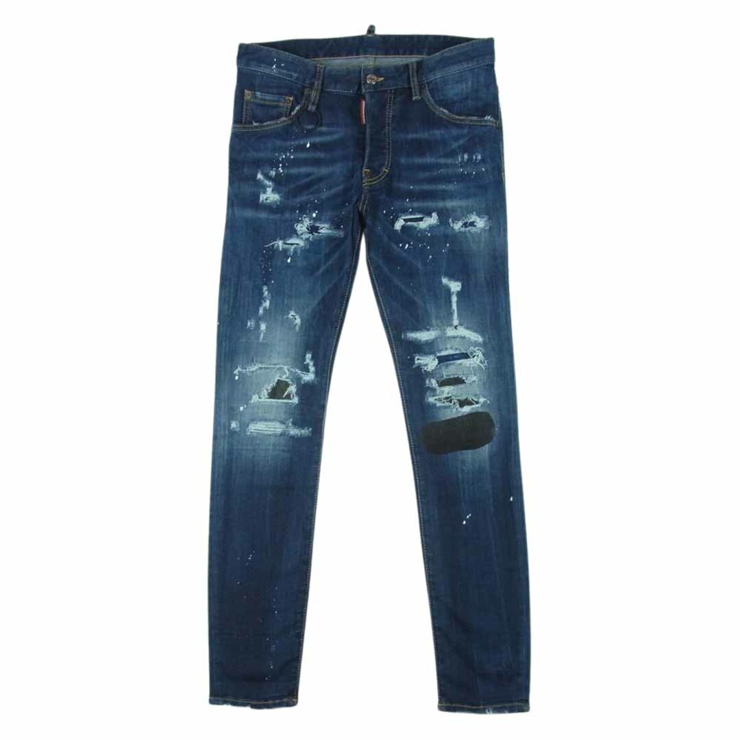 DSQUARED2(ディースクエアード)のDSQUARED2 ディースクエアード 国内正規品 S74LB0923 S30708 SUPER TWINKY JEAN ダメージ加工 スタッズ スキニー デニム パンツ インディゴブルー系 44【中古】 メンズのパンツ(デニム/ジーンズ)の商品写真