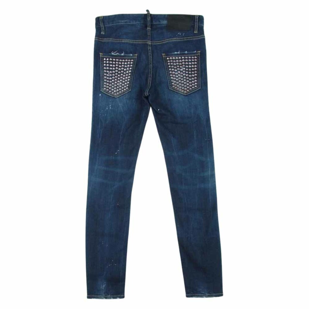 DSQUARED2(ディースクエアード)のDSQUARED2 ディースクエアード 国内正規品 S74LB0923 S30708 SUPER TWINKY JEAN ダメージ加工 スタッズ スキニー デニム パンツ インディゴブルー系 44【中古】 メンズのパンツ(デニム/ジーンズ)の商品写真