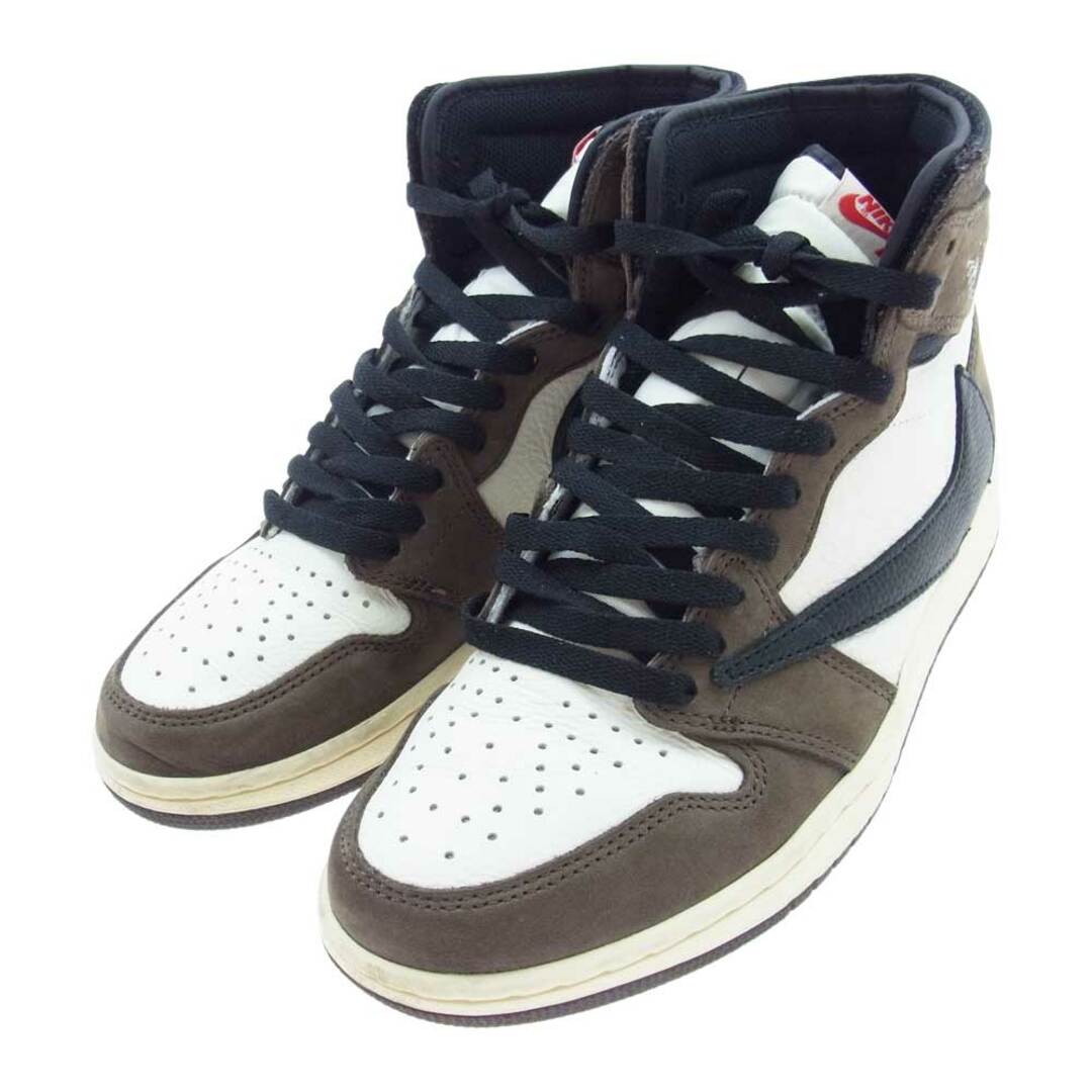 NIKE AIR JORDAN ナイキ ジョーダン スニーカー CD4487-100 TRAVIS SCOTT AIR JORDAN 1 HIGH OG TS SP エアジョーダン ワン ハイ オリジナル ホワイト系 チャコール系 26.0cm【中古】 メンズの靴/シューズ(スニーカー)の商品写真