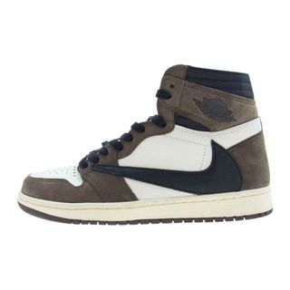 NIKE AIR JORDAN ナイキ ジョーダン スニーカー CD4487-100 TRAVIS SCOTT AIR JORDAN 1 HIGH OG TS SP エアジョーダン ワン ハイ オリジナル ホワイト系 チャコール系 26.0cm【中古】(スニーカー)