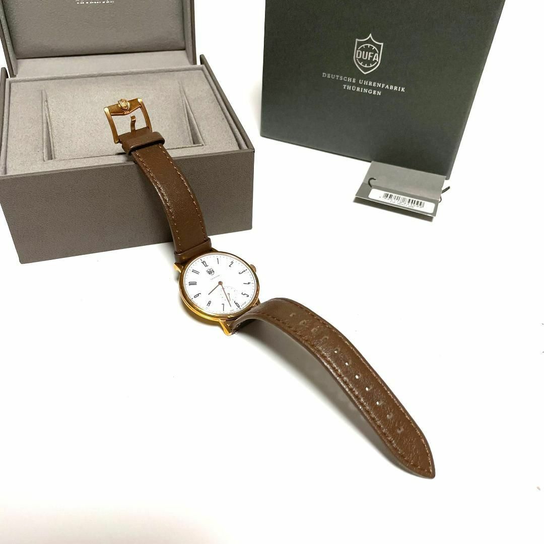DUFA(ドゥッファ)のDUFA DF-9001 スモセコ クォーツ 腕時計 2針 不動 茶色 レザー メンズの時計(腕時計(アナログ))の商品写真