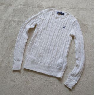 美品】 R174/RALPH LAUREN セーター ケーブルニット ワンポイント 紺