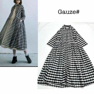 Gauze♯ ガーゼ 綿麻ボタンシャツ ロングワンピース ホワイト F 日本製