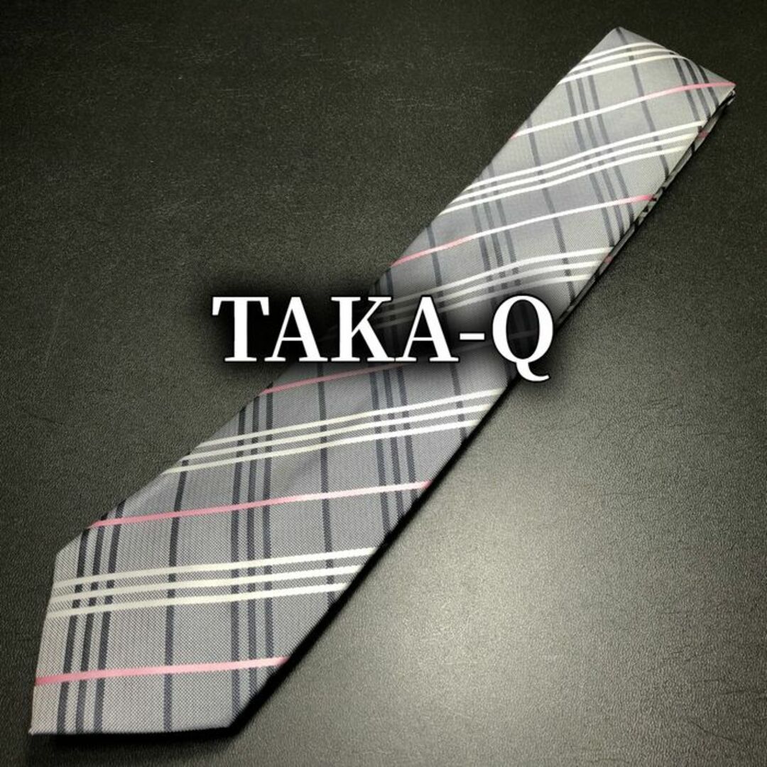 TAKA-Q(タカキュー)のタカキュー チェック グレー ネクタイ B103-U20 メンズのファッション小物(ネクタイ)の商品写真