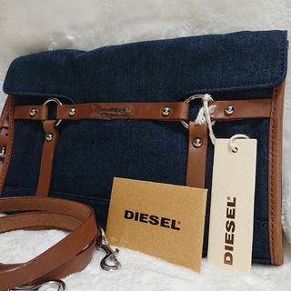 ☆タグ付☆DIESEL デニム ショルダーバッグ 2way クラッチバッグ