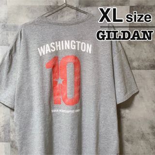 ギルタン(GILDAN)のGILDAN　Tシャツ　XL　グレー　プリント　背番号　ワシントン　USA古着(Tシャツ/カットソー(半袖/袖なし))