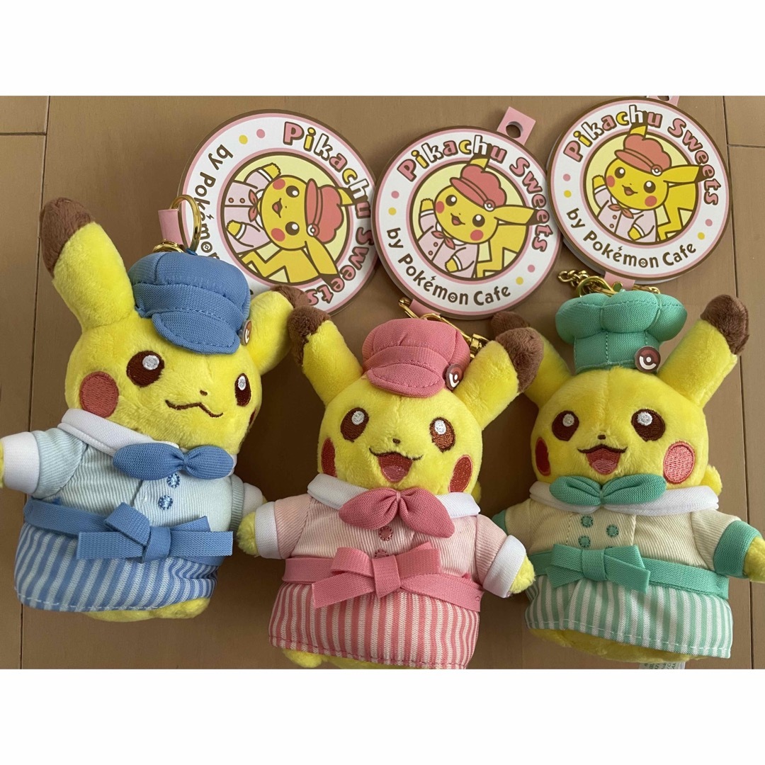 新品未使用品❤️ポケモンカフェ　ピカチュウ　マスコット　池袋限定含む3体セット