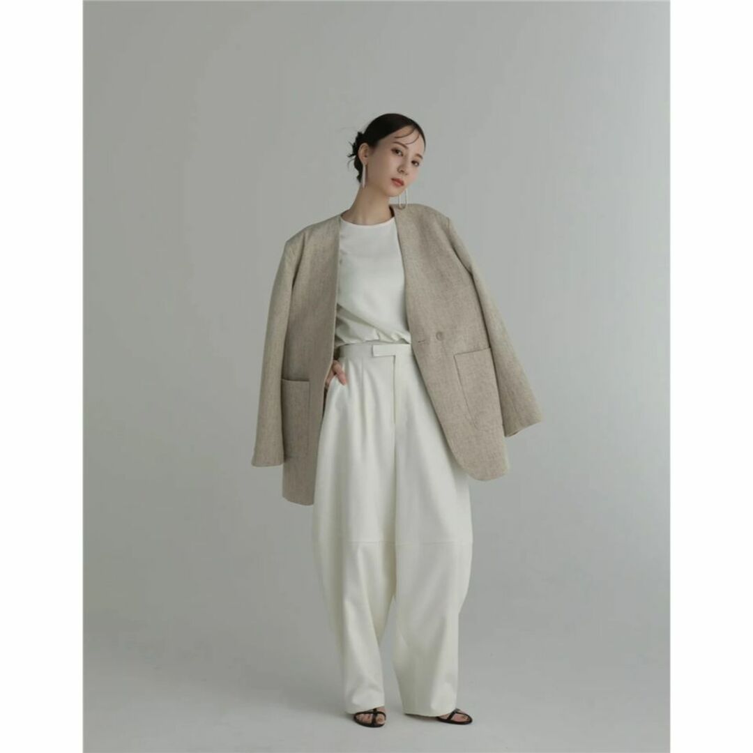 louren power shoulder nocollar jacket louren power shoulder nocollar jacket