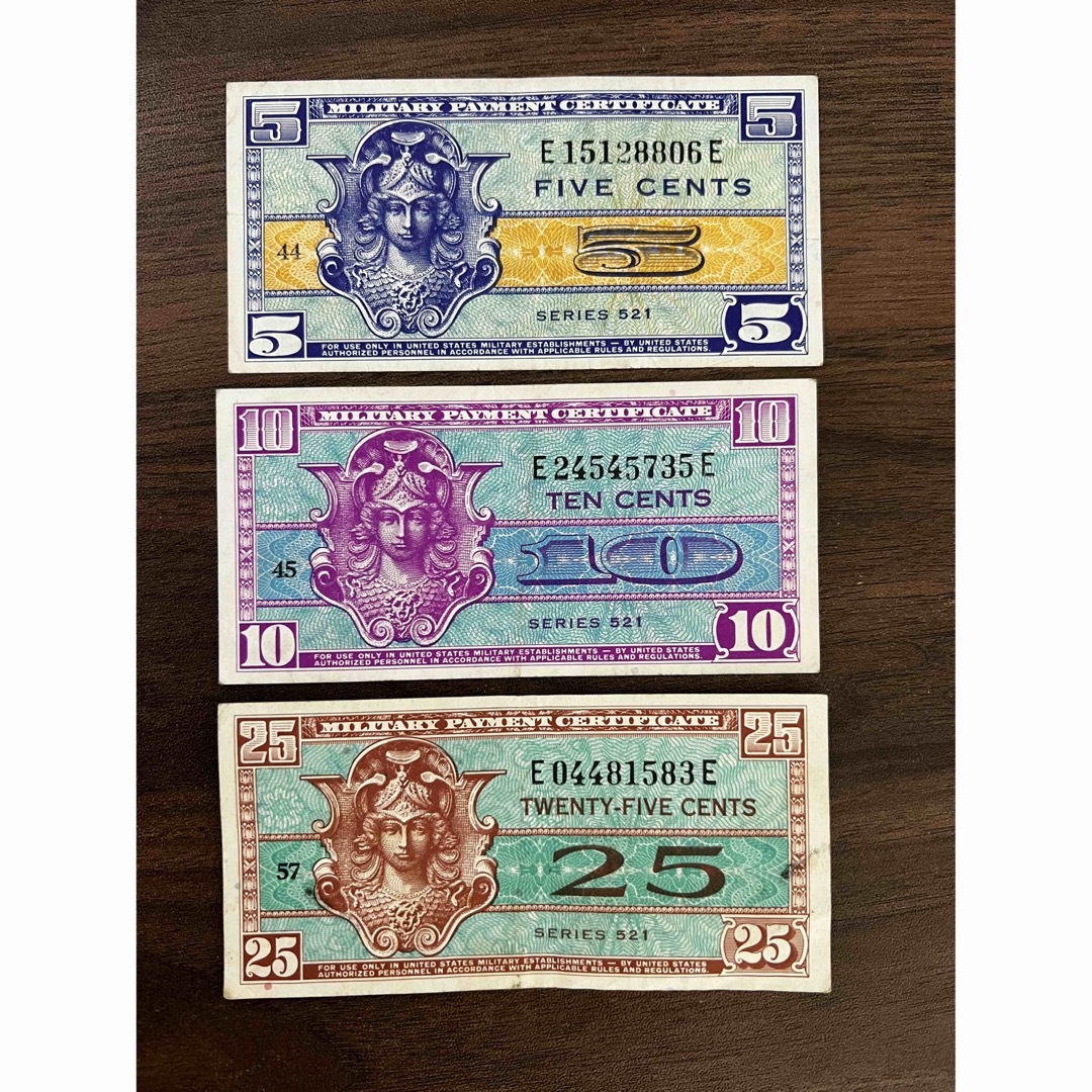 旧紙幣 軍事支払い証明書  外地軍票 アメリカ　古銭　旧札 3