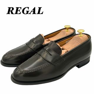 リーガル(REGAL)のREGAL JX93 コインローファー ハーフサドル 黒茶 25.0(ドレス/ビジネス)