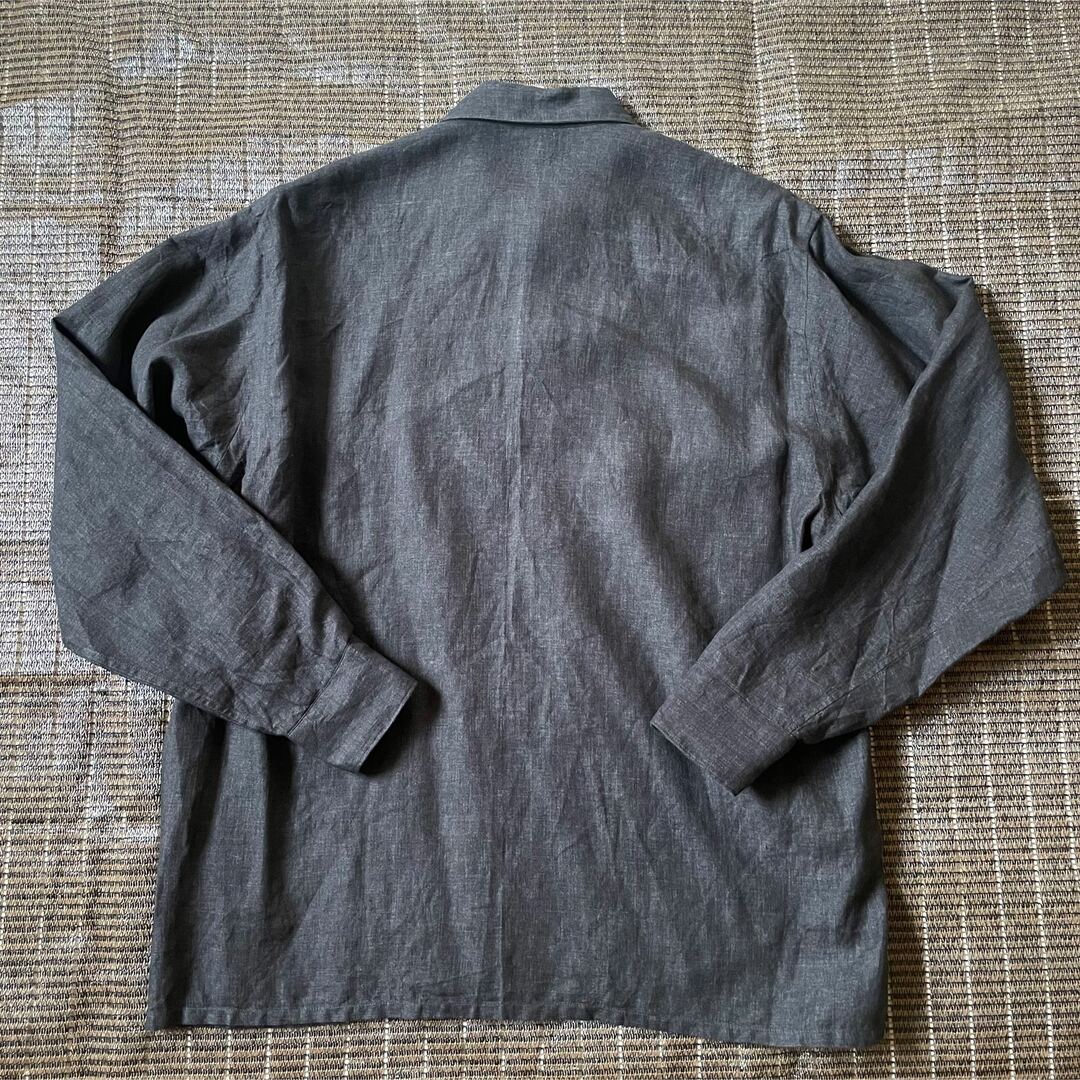 コモリ サルヴァトーレ ピッコロ リネンCPOシャツ 22SS チャコール 44