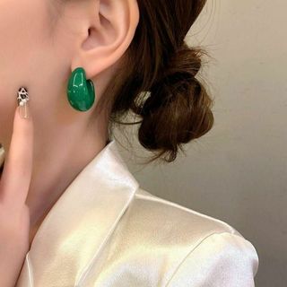 アイボリー×レッド お誕生日 プレゼント ピアス ペリドット 10K プチ