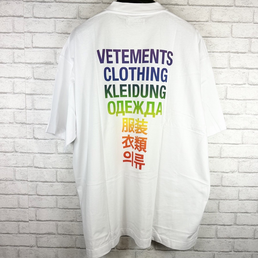 新品100%本物 vetements レインボー ロゴ Tシャツ ヴェトモン S-